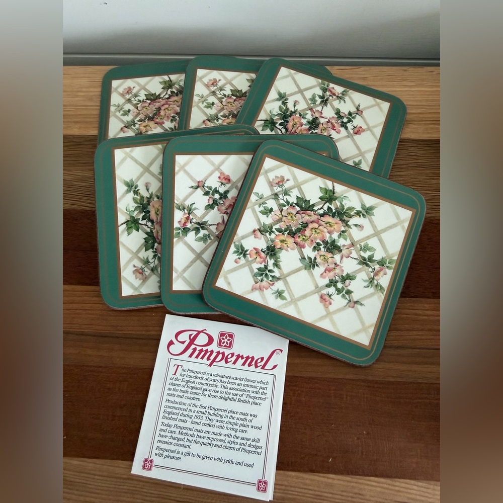 Vintage Pimpernel Boxed Coasters Romantic Rose